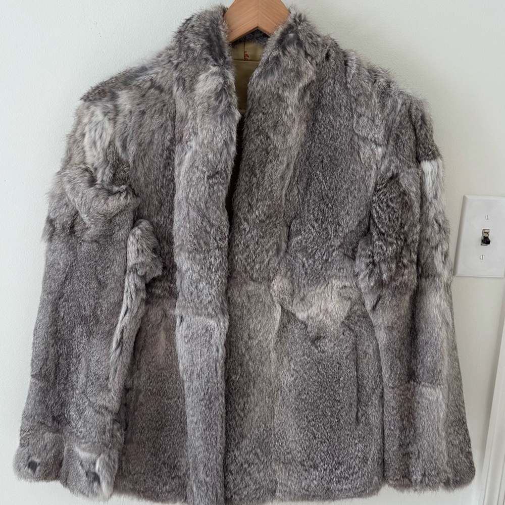 Luxurious Gray Fur Jacket